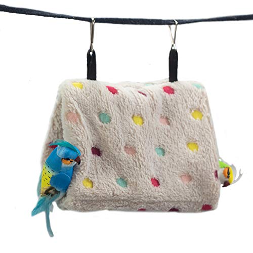 LeerKing Cama Colgante para Pajaros Nido Agapornis para Jaula Hamaca de Animales Suave y Cálida para Canario Ninfas Loro S