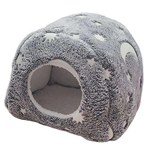 LeerKing Cama Hamster Cobayas Casas Suave Nido de Erizo Suave para Mascotas Hámster Ardillas Erizos Conejos Jaulas Pequeña Gris