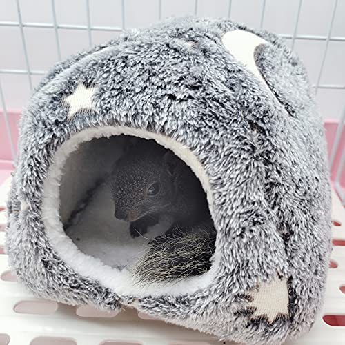 LeerKing Cama Hamster Cobayas Casas Suave Nido de Erizo Suave para Mascotas Hámster Ardillas Erizos Conejos Jaulas Pequeña Gris