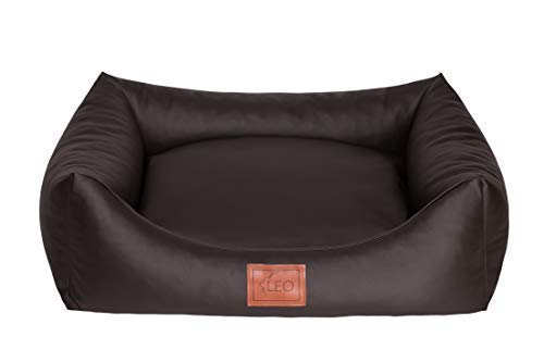 Leo4dog, Sofa Natalie. Cama para Perros, Cuero Artificial. (M 80x60 cm, Marrón Oscuro)