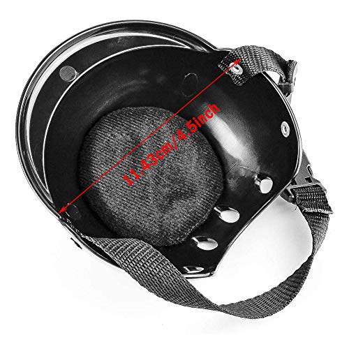 Lepidi Casco de Perro para Motocicleta, Casco para Mascotas, Casco para Perros, Universal El Plastico Ajustable Casco de Moto para Perro para Perros Medianos, Perros Pequeños, Gatos (Negro)