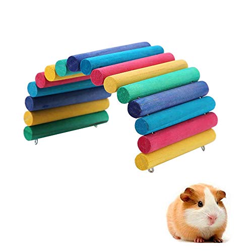 Lepidi Escalera de Madera Hamster, Puente Madera para Mascotas, Puente Roedores, Flexible Mini Creativo Puente de Madera para Mascotas para Hámster, Rata, Conejillo Indias Pequeño (Colorido)