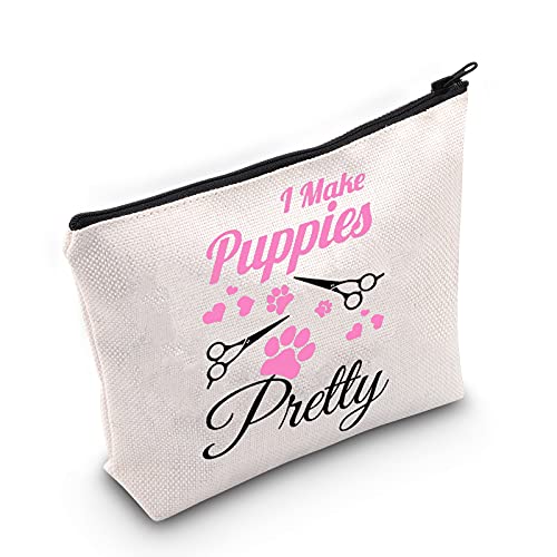 LEVLO Bolsa de cosméticos para perros de peluquería, regalo de salón de perros, ideal para hacer cachorros, ideal como regalo de agradecimiento para peluquerías de mascotas, I Make Puppies Pretty