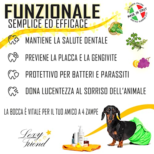 LexyFriend Cepillo y Pasta de Dientes para Perros Spray Aliento Perros Gatos 150ML, Remedio Mal Olor Boca Perro Antisarro, Enjuague Bucal Spray Natural-Delicado