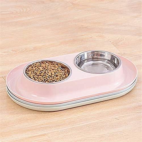 LHQ-HQ Perros de alimentación de Silicón doble del perro de agua de acero bandeja del pienso Tazón Con Sin Derrame antideslizante alimentador de perrito del animal doméstico del gato envase de aliment