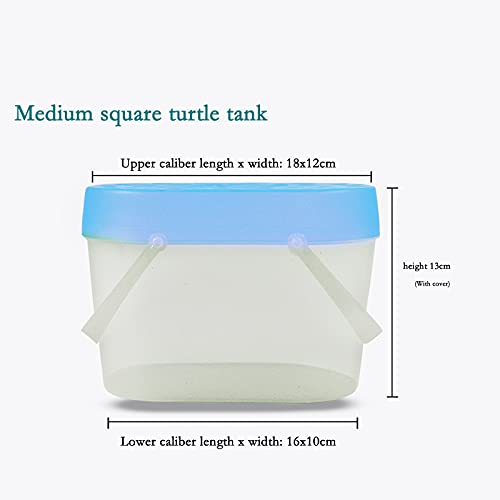 liangzishop Tortuguera Pequeño Tanque de Tortugas Caja de cría de Mascotas Niños Portátil Portátil Medio Plástico Tortuga Tank Acuaterrario para Tortugas (Size : Medium)