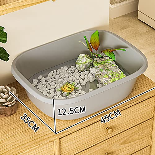 liangzishop Tortuguera Tortuga Ecological Tank Gran Terrario para Uso doméstico Brasil Tortuga Tortuga Tortuque de Peces Anfibio de Plástico (Sin Accesorios) Acuaterrario para Tortugas