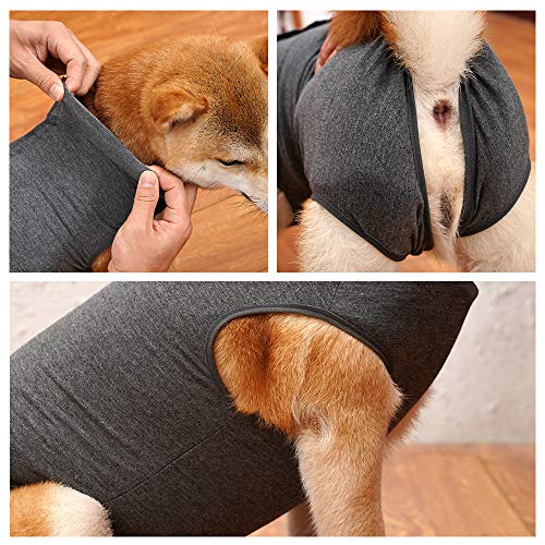 LIANZIMAU Traje Recuperacion Perro Body Quirurgico Cono E Collar Alternativo Abdominal Heridas y Protector Después de la Cirugía Desgaste Body Postoperatorio Perro Ropa para