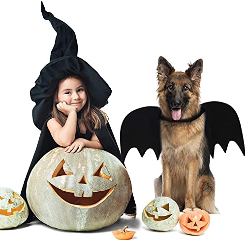 LIBRNTY Alas de Perro, Disfraz de Perro de murciélago de Halloween/Disfraces de Halloween para Mascotas para Perros medianos Grandes decoración de Cosplay