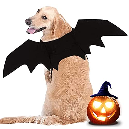 LIBRNTY Alas de Perro, Disfraz de Perro de murciélago de Halloween/Disfraces de Halloween para Mascotas para Perros medianos Grandes decoración de Cosplay