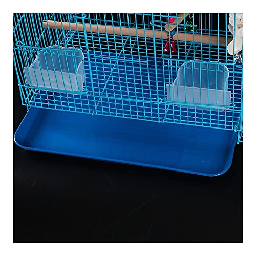 LICHUAN Jaula grande para pájaros con soporte y bandeja para loros Conures Lovebird Cockatiel periquitos, azul/rosa/blanco (color: blanco)