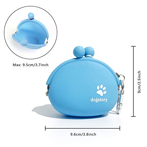 Lidiper 2 Piezas Bolsas de Comida Para Perros, Bolsa Premios Perro Bolsa de Comida para Perros de Silicona Bolsas de golosinas para Perros Bolsa de Entrenamiento Perros con Clip (Azul + Rosa)