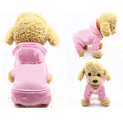 LifeWheel Ropa Perro Sudaderas con Capucha para Perros Abrigo de Invierno Cálido para Perro Sudadera Perro para Ropa de Perro Pequeño Mediano (Rosa, XL)