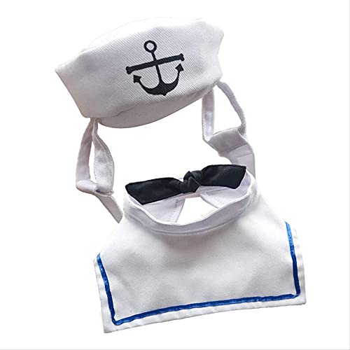 LILIXINGSH Ropa navideña para Perro Disfraz Gato Gato Perro Marinero Traje Sombrero Marino Corbata Mascota Marinero Traje Conjunto de Traje de Vela Traje de Halloween for Mascotas