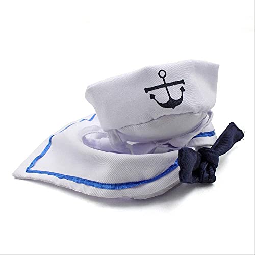 LILIXINGSH Ropa navideña para Perro Disfraz Gato Gato Perro Marinero Traje Sombrero Marino Corbata Mascota Marinero Traje Conjunto de Traje de Vela Traje de Halloween for Mascotas