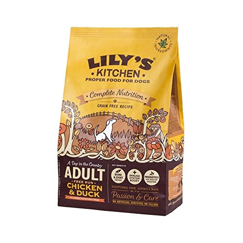 Lily's Kitchen - Pienso seco para perros (1 kg), diseño de gallina y pato, sin cereales