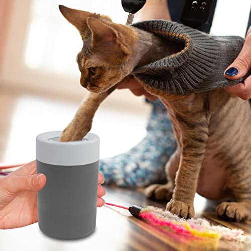 Limpiador de patas de perro, taza de lavado de patas de perro, gato, cachorro, mascota, taza de cepillo de limpieza para mascotas semiautomatizada, portátil, desmontable, lavapies de perro para perro,