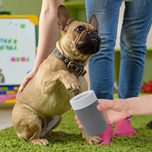 Limpiador de patas de perro, taza de lavado de patas de perro, gato, cachorro, mascota, taza de cepillo de limpieza para mascotas semiautomatizada, portátil, desmontable, lavapies de perro para perro,