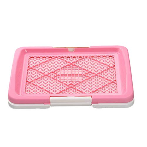 Lindhb Arenero para Gatos Caja de Arena para Gato Interior para Mascotas Cachorro Portátil Pequeño Perro Valla WC Potty Trainer Set (Color : Rosado, tamaño : 48.5 * 63cm)