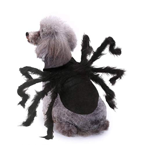 LINKE Disfraz De Mascota De Halloween Para Perro Gato Cosplay De Araña De Felpa Premium Ropa Con Cuello Ajustable, Decoraciones De Fiesta