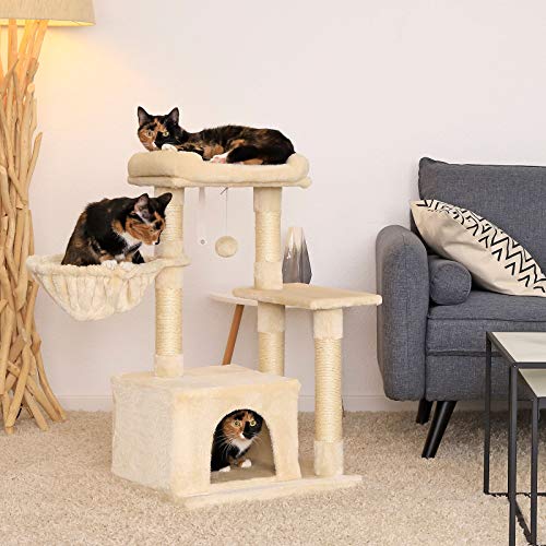 lionto Árbol rascador árbol trepador Gatos árbol Gatos Altura 85 cm Beige