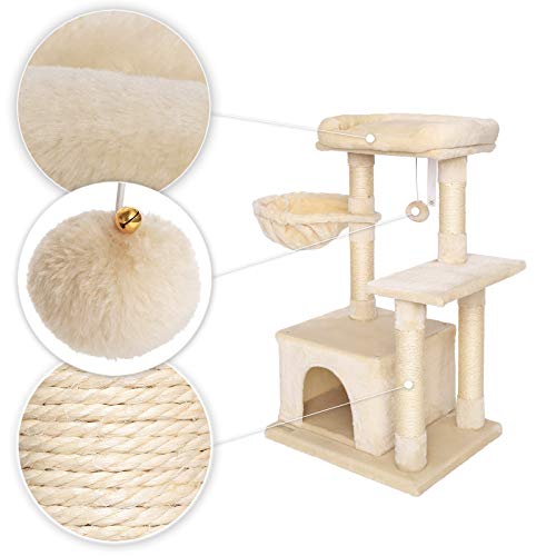 lionto Árbol rascador árbol trepador Gatos árbol Gatos Altura 85 cm Beige