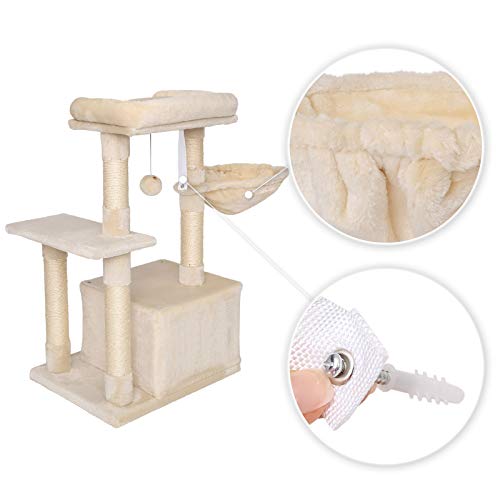 lionto Árbol rascador árbol trepador Gatos árbol Gatos Altura 85 cm Beige