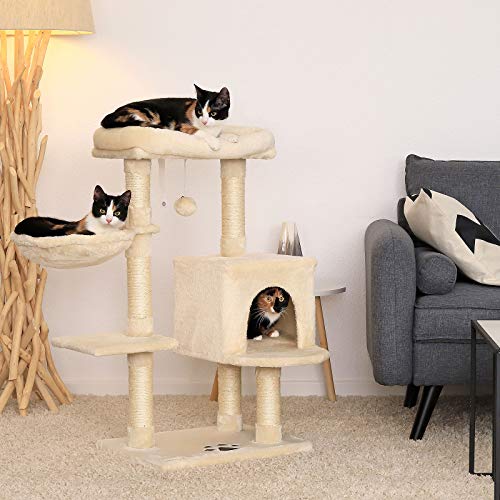 lionto Árbol rascador árbol trepador Gatos árbol Gatos Altura 93 cm Beige