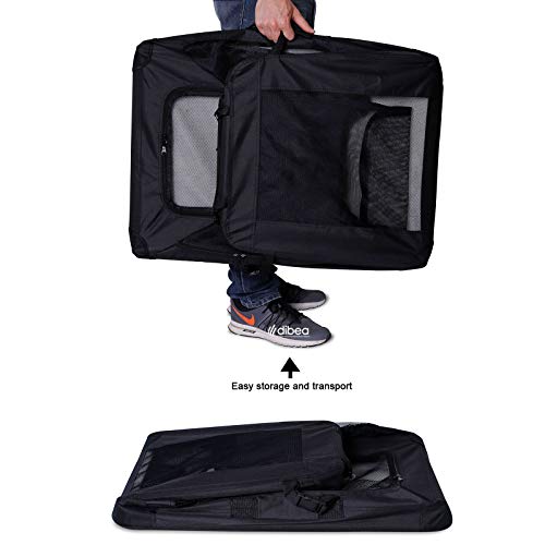 lionto Bolsa de Transporte para perros gatos box caja plegable (XL) 82x58x58 cm Negro