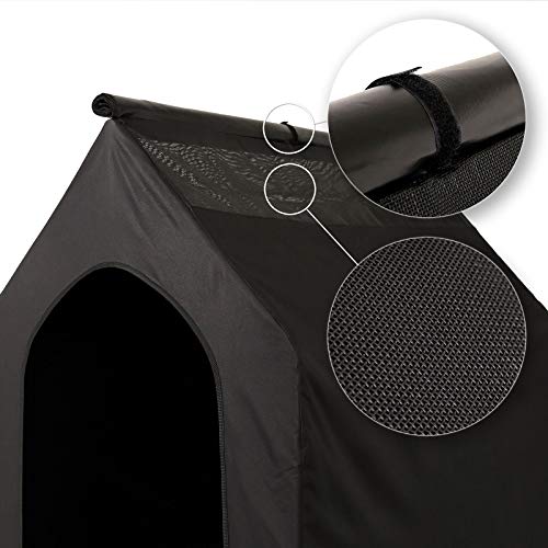 lionto Cama para Perros Cubierta Cama elevada con Techo para Perros Negro (L) 130 x 85 x 113 cm