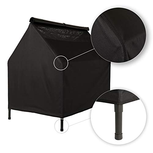 lionto Cama para Perros Cubierta Cama elevada con Techo para Perros Negro (M) 110 x 75 x 105 cm