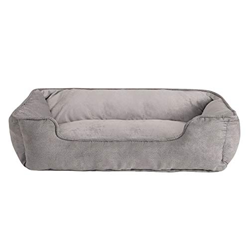 lionto Cama perros 2 en 1 cojín perros sofá perros tamaño (L) 110x80 cm Gris