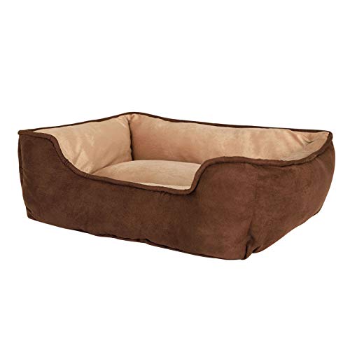 lionto Cama perros 2 en 1 cojín perros sofá perros tamaño (M) 80x60 cm marrón/beige