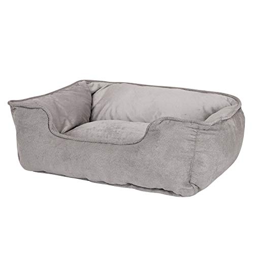 lionto Cama perros 2 en 1 cojín perros sofá perros tamaño (S) 60x50 cm Gris