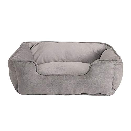 lionto Cama perros 2 en 1 cojín perros sofá perros tamaño (S) 60x50 cm Gris