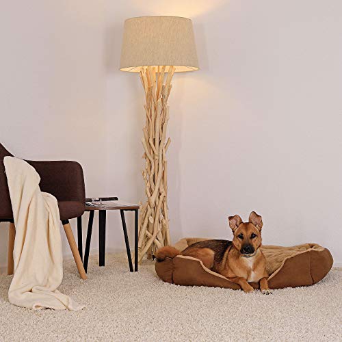 lionto Cama perros cojín perros cesta perros con cojín tamaño (XL) 90x70 cm beige/marrón