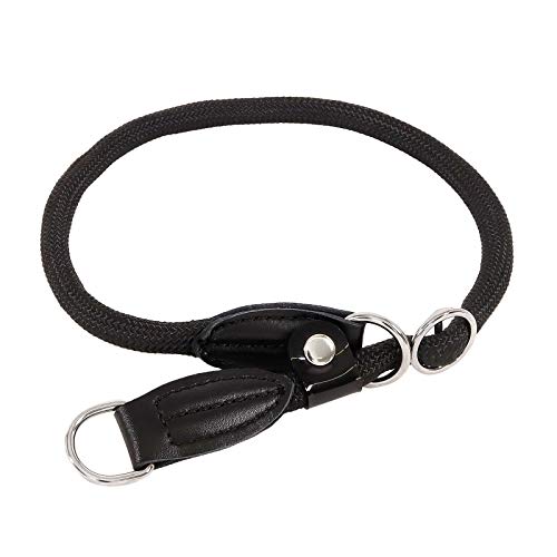 lionto Collar de perros collar retriever collar de adiestramiento 40 cm Ø 0,8 cm Negro