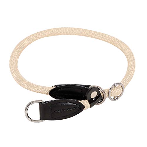 lionto Collar de perros collar retriever collar de adiestramiento 45 cm Ø 1 cm Beige