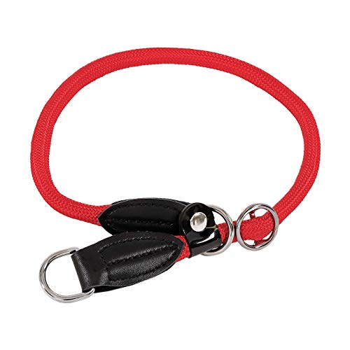 lionto Collar de perros collar retriever collar de adiestramiento 65 cm Ø 1 cm Rojo