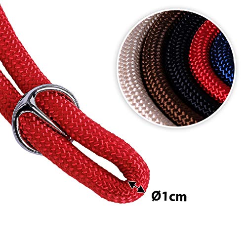 lionto Collar de perros collar retriever collar de adiestramiento 65 cm Ø 1 cm Rojo