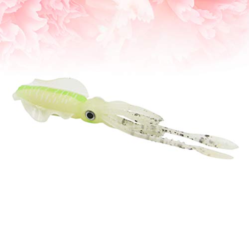 LIOOBO señuelos de Pesca señuelos Suaves flotantes Pulpo Luminoso Calamar Artificial señuelos de Pesca Cebo de Aguas Profundas (15cm 14g)