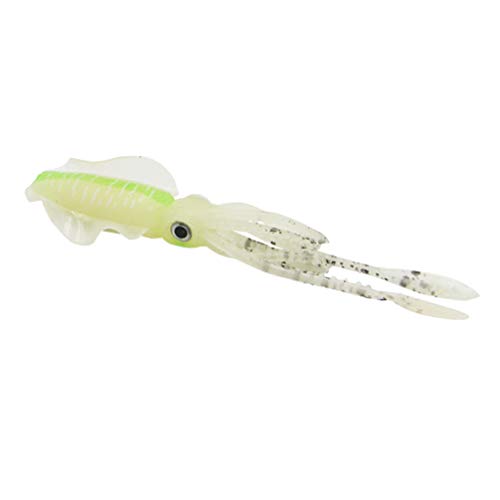 LIOOBO señuelos de Pesca señuelos Suaves flotantes Pulpo Luminoso Calamar Artificial señuelos de Pesca Cebo de Aguas Profundas (15cm 14g)