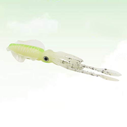 LIOOBO señuelos de Pesca señuelos Suaves flotantes Pulpo Luminoso Calamar Artificial señuelos de Pesca Cebo de Aguas Profundas (15cm 14g)