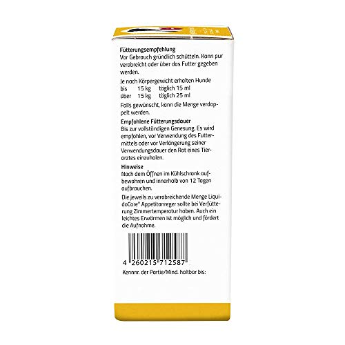 LiquidoCare Appetitanreger Hund Para la recuperación nutricional en la reconvacesencia y bajo Peso. 180 ml.