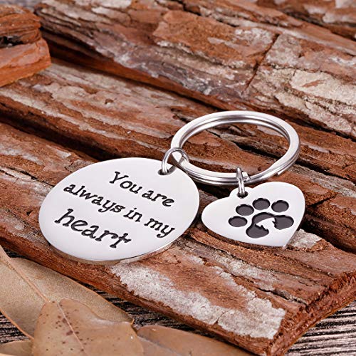 Llavero conmemorativo para mascotas para perros, dueño de perros, mamá, papá, recuerdo de simpatía, regalos de recuerdo para amantes del perro, llavero con impresión de huellas de huellas