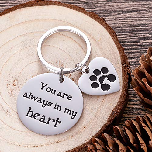 Llavero conmemorativo para mascotas para perros, dueño de perros, mamá, papá, recuerdo de simpatía, regalos de recuerdo para amantes del perro, llavero con impresión de huellas de huellas