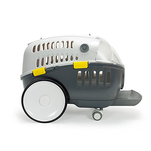 LOBOO - Transportín Bubble Urban para Perros y Gatos Tamaño Mediano o Pequeño, con Ruedas Giratorias, Cúpula de Alta Visibilidad y Asa de Empuje