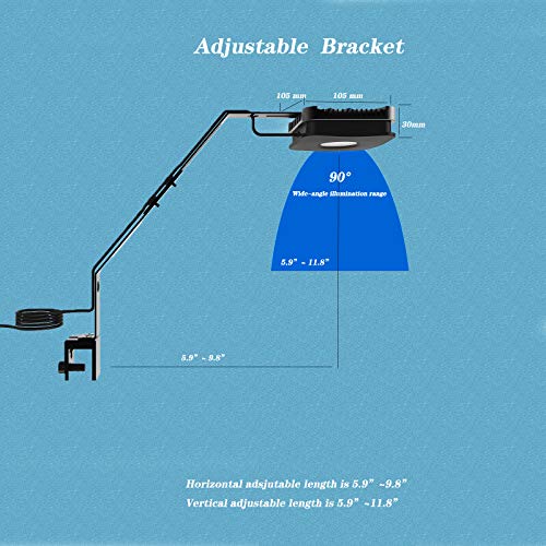 Lominie Luz LED para Acuario, Regulable 30W Luz para Pecera Pixie 30 con Soporte para Peces de Agua Dulce y Tanque Plantado (P30 Agua Dulce)