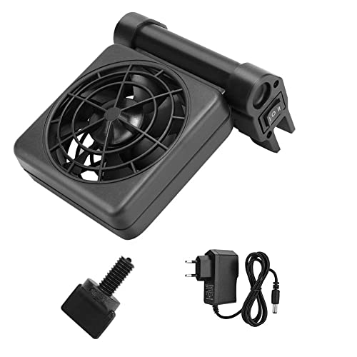 Longzhuo Ventilador de Tanque de Peces Mini de una Sola Cabeza Ventilador de enfriamiento de Acuario de Tanque de Peces Ajustable Colgar en Enfriador 100-240V(Normativas Europeas)