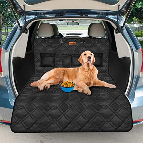 Looxmeer Funda Maletero Coche Perros, Protector Maletero Coche Perro, Alfombrilla Mascotas Impermeable Antideslizante, Funda Asiento Coche, Tamaño Universal, Negro